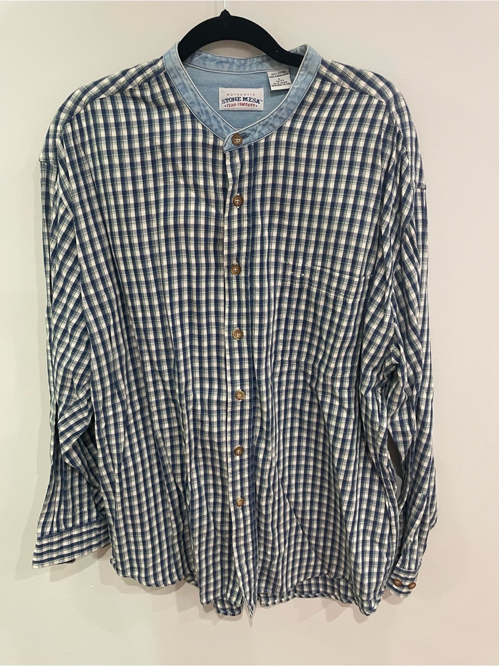 Vintage Stone Mesa Jean Company Button Up Shirt Womens Size L 42/44 Short Sleeve